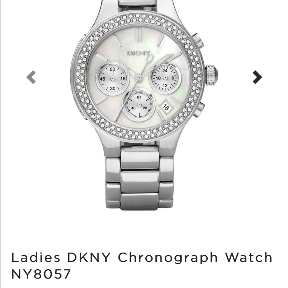 DKNY SILVER RHINESTONE WATCH